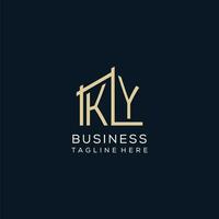Initial KY logo, clean and modern architectural and construction logo design vector