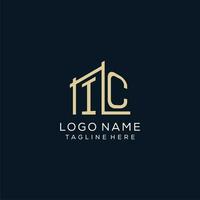 Initial IC logo, clean and modern architectural and construction logo design vector