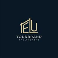 Initial EU logo, clean and modern architectural and construction logo design vector