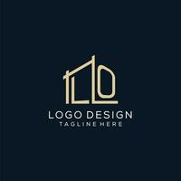 Initial LO logo, clean and modern architectural and construction logo design vector