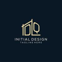 Initial DQ logo, clean and modern architectural and construction logo design vector