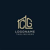 Initial CG logo, clean and modern architectural and construction logo design vector