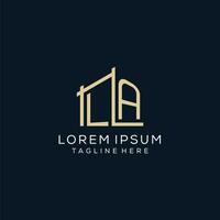 Initial LA logo, clean and modern architectural and construction logo design vector