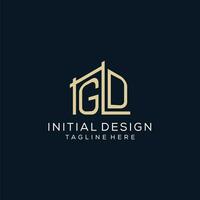 Initial GD logo, clean and modern architectural and construction logo design vector