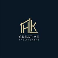 Initial HK logo, clean and modern architectural and construction logo design vector