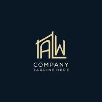 Initial AW logo, clean and modern architectural and construction logo design vector