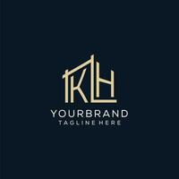 Initial KH logo, clean and modern architectural and construction logo design vector