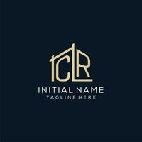 Initial CR logo, clean and modern architectural and construction logo design vector