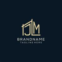 inicial jm logo, limpiar y moderno arquitectónico y construcción logo diseño vector