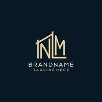 Initial NM logo, clean and modern architectural and construction logo design vector