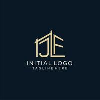 Initial JF logo, clean and modern architectural and construction logo design vector