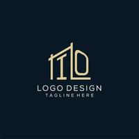 Initial IO logo, clean and modern architectural and construction logo design vector