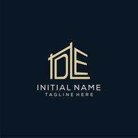 Initial DE logo, clean and modern architectural and construction logo design vector