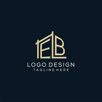 Initial EB logo, clean and modern architectural and construction logo design vector