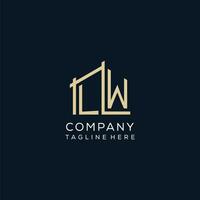 Initial LW logo, clean and modern architectural and construction logo design vector