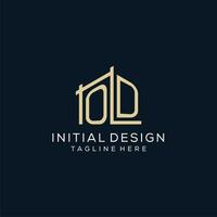 Initial OD logo, clean and modern architectural and construction logo design vector