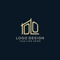 Initial DO logo, clean and modern architectural and construction logo design vector