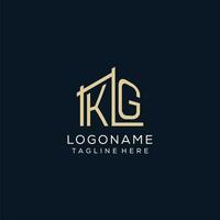 Initial KG logo, clean and modern architectural and construction logo design vector