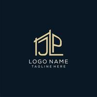 Initial JP logo, clean and modern architectural and construction logo design vector