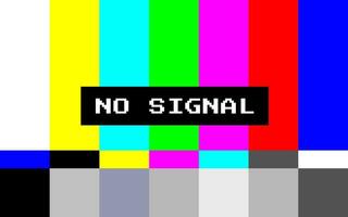 No signal  colorful error message displaying on TV screen vector