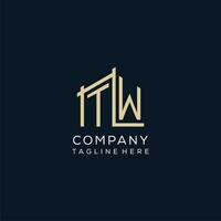 Initial TW logo, clean and modern architectural and construction logo design vector