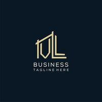 Initial VL logo, clean and modern architectural and construction logo design vector