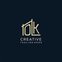 Initial OK logo, clean and modern architectural and construction logo design vector