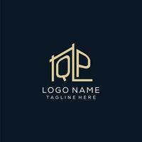 Initial QP logo, clean and modern architectural and construction logo design vector