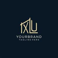 Initial XU logo, clean and modern architectural and construction logo design vector