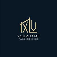 Initial XV logo, clean and modern architectural and construction logo design vector