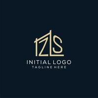 Initial ZS logo, clean and modern architectural and construction logo design vector