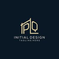 Initial PQ logo, clean and modern architectural and construction logo design vector