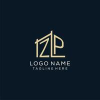 Initial ZP logo, clean and modern architectural and construction logo design vector