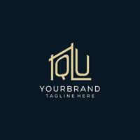 Initial QU logo, clean and modern architectural and construction logo design vector