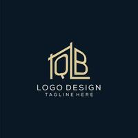 Initial QB logo, clean and modern architectural and construction logo design vector