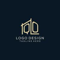 Initial QO logo, clean and modern architectural and construction logo design vector