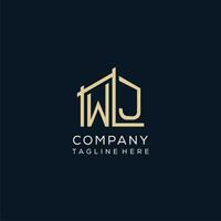 Initial WJ logo, clean and modern architectural and construction logo design vector