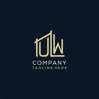 Initial UW logo, clean and modern architectural and construction logo design vector