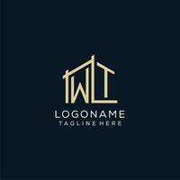 Initial WT logo, clean and modern architectural and construction logo design vector