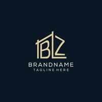 Initial BZ logo, clean and modern architectural and construction logo design vector