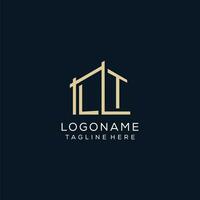 Initial LT logo, clean and modern architectural and construction logo design vector
