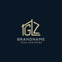 Initial GZ logo, clean and modern architectural and construction logo design vector