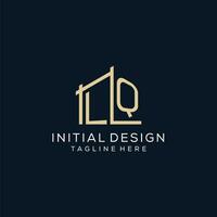 Initial LQ logo, clean and modern architectural and construction logo design vector