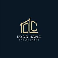 Initial DC logo, clean and modern architectural and construction logo design vector