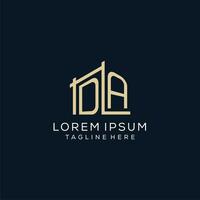 Initial DA logo, clean and modern architectural and construction logo design vector