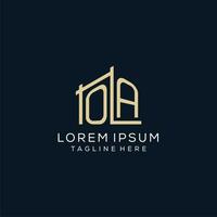 Initial OA logo, clean and modern architectural and construction logo design vector