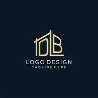 Initial DB logo, clean and modern architectural and construction logo design vector