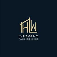 Initial HW logo, clean and modern architectural and construction logo design vector