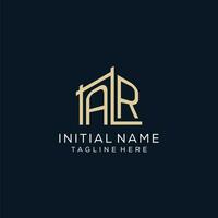 Initial AR logo, clean and modern architectural and construction logo design vector