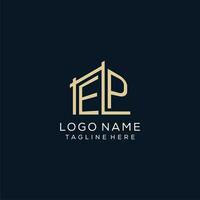 Initial EP logo, clean and modern architectural and construction logo design vector